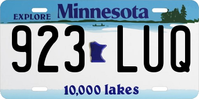 MN license plate 923LUQ