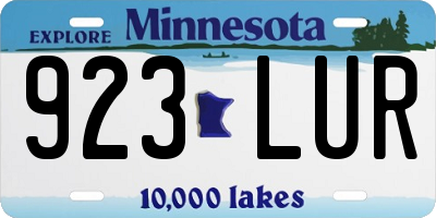 MN license plate 923LUR
