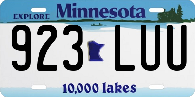 MN license plate 923LUU