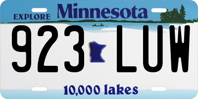 MN license plate 923LUW