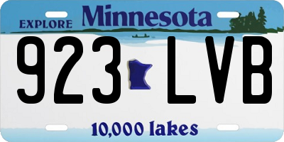 MN license plate 923LVB