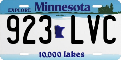 MN license plate 923LVC