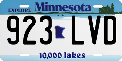 MN license plate 923LVD