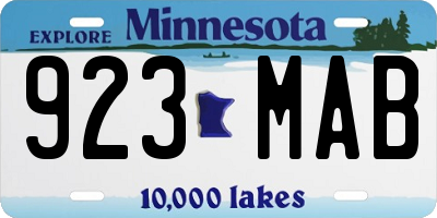 MN license plate 923MAB