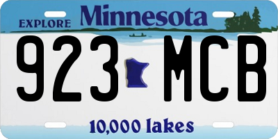 MN license plate 923MCB