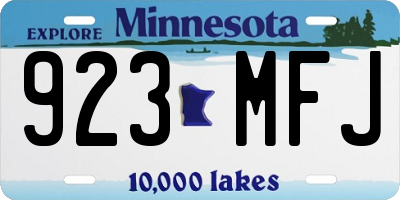 MN license plate 923MFJ