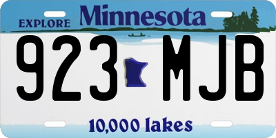 MN license plate 923MJB