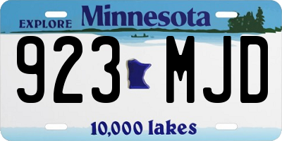 MN license plate 923MJD