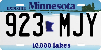 MN license plate 923MJY