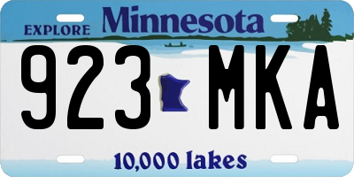 MN license plate 923MKA