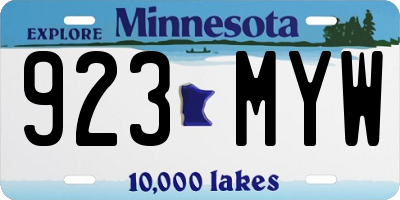 MN license plate 923MYW
