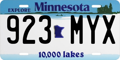 MN license plate 923MYX