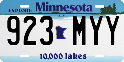 MN license plate 923MYY