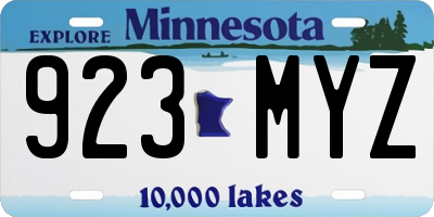 MN license plate 923MYZ