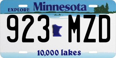MN license plate 923MZD