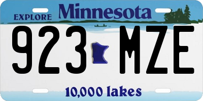 MN license plate 923MZE