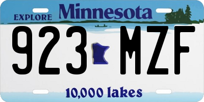 MN license plate 923MZF