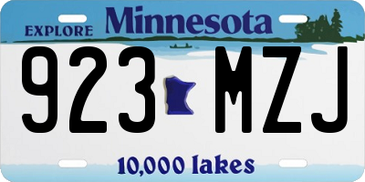 MN license plate 923MZJ