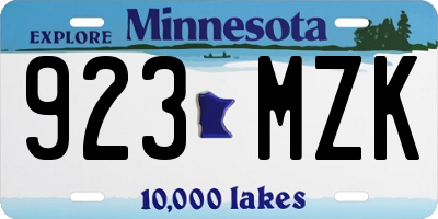 MN license plate 923MZK