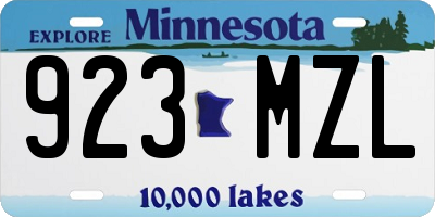 MN license plate 923MZL