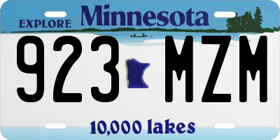 MN license plate 923MZM