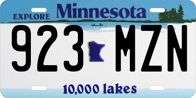 MN license plate 923MZN