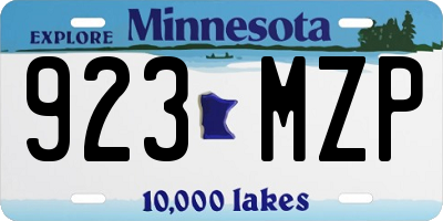 MN license plate 923MZP