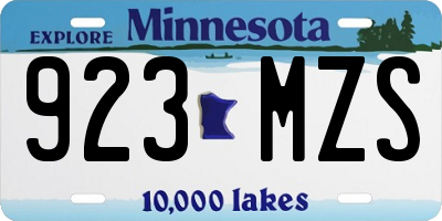 MN license plate 923MZS