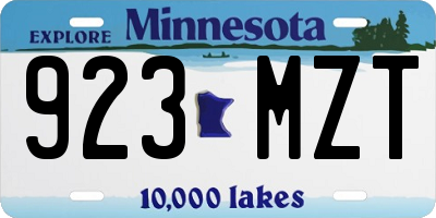 MN license plate 923MZT