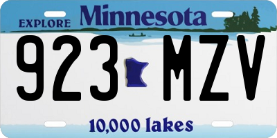 MN license plate 923MZV