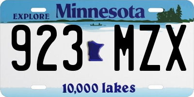 MN license plate 923MZX