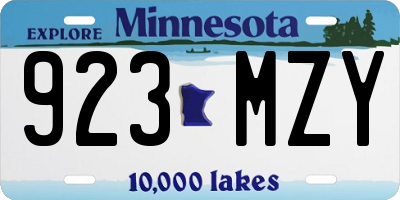 MN license plate 923MZY