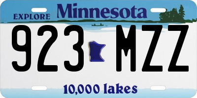 MN license plate 923MZZ