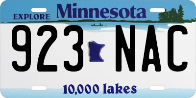 MN license plate 923NAC