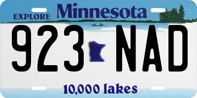 MN license plate 923NAD
