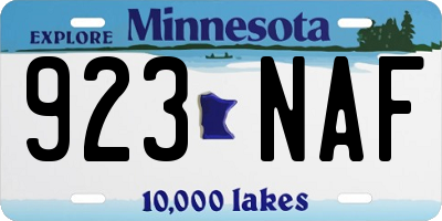 MN license plate 923NAF