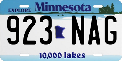 MN license plate 923NAG
