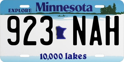MN license plate 923NAH