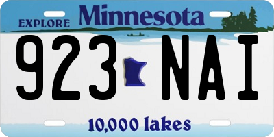 MN license plate 923NAI