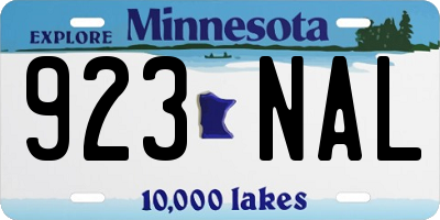 MN license plate 923NAL