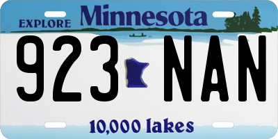 MN license plate 923NAN