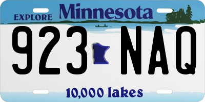 MN license plate 923NAQ