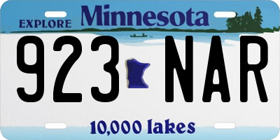 MN license plate 923NAR