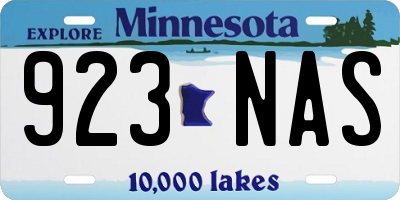 MN license plate 923NAS