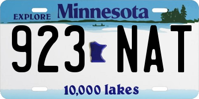 MN license plate 923NAT