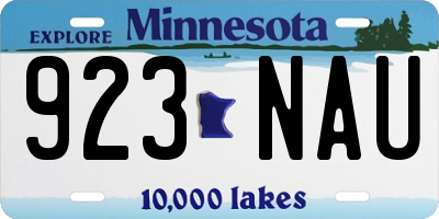 MN license plate 923NAU