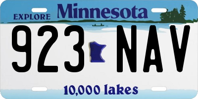 MN license plate 923NAV