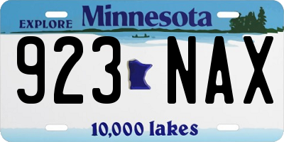 MN license plate 923NAX