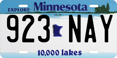 MN license plate 923NAY
