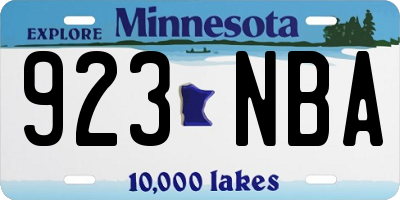 MN license plate 923NBA